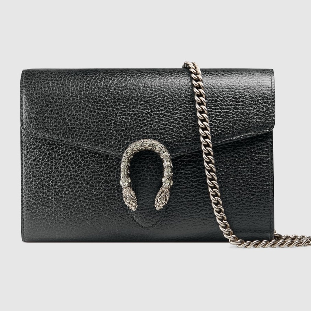 GUCCI | DIONYSUS MINI LEATHER CHAIN WALLET